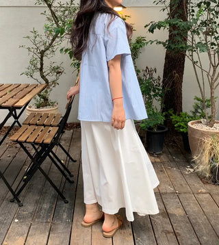 Daily Striped Cotton Short Sleeve Shirt