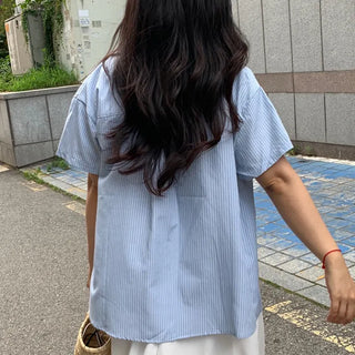 Daily Striped Cotton Short Sleeve Shirt