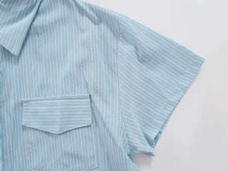 Daily Striped Cotton Short Sleeve Shirt