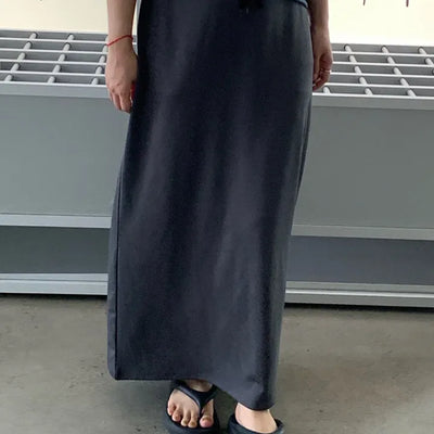 Casual Maxi Plain H-Line Long Skirt