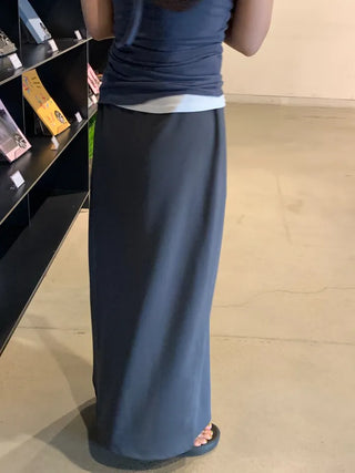Casual Maxi Plain H-Line Long Skirt
