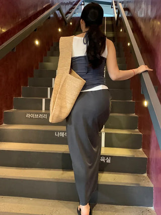 Casual Maxi Plain H-Line Long Skirt