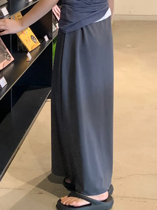 Casual Maxi Plain H-Line Long Skirt
