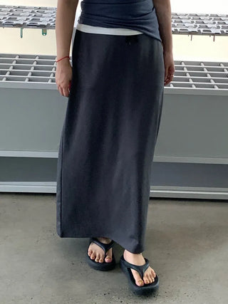 Casual Maxi Plain H-Line Long Skirt