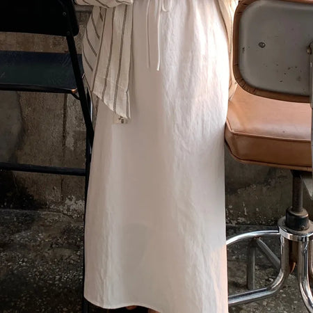 Loose Fit Elastic Long Skirt