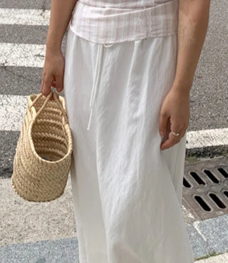Loose Fit Elastic Long Skirt