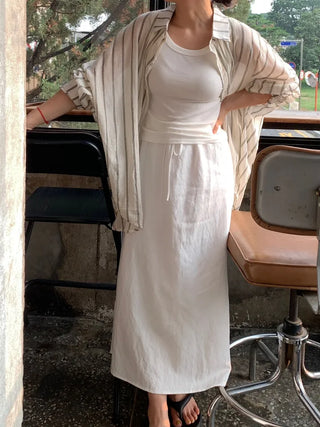 Loose Fit Elastic Long Skirt