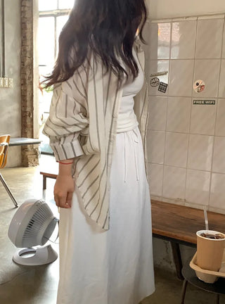 Loose Fit Elastic Long Skirt