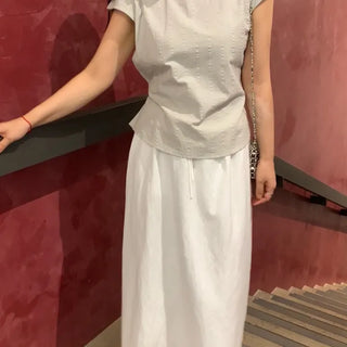 Loose Fit Elastic Long Skirt