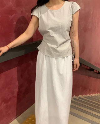 Loose Fit Elastic Long Skirt