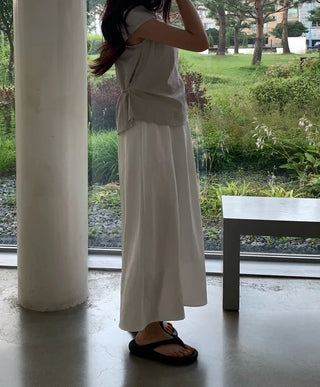 Loose Fit Elastic Long Skirt