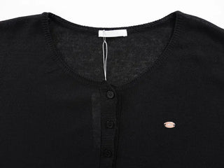 Natural Long Sleeve Round Neck Button Cardigan