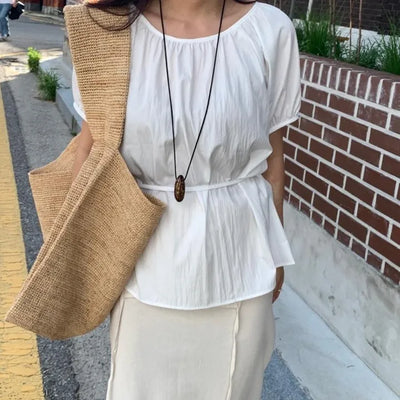 Lovely Pure Strap Blouse