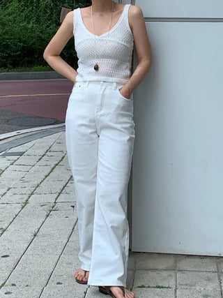 Street Straight Wide Denim Long Pants