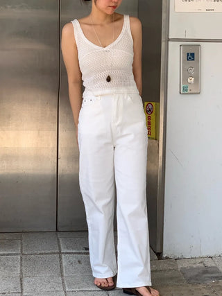Street Straight Wide Denim Long Pants