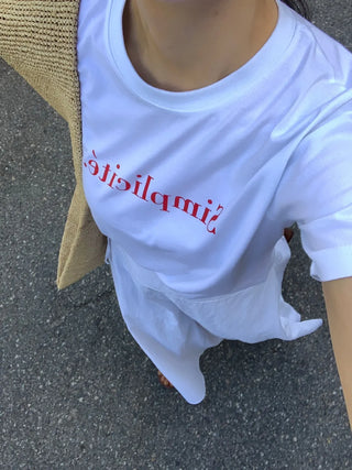 Simple Trendy Point Lettering Short Sleeve T-shirt