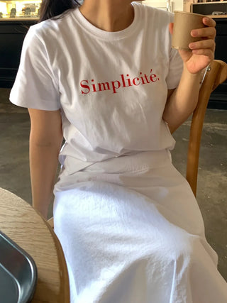Simple Trendy Point Lettering Short Sleeve T-shirt