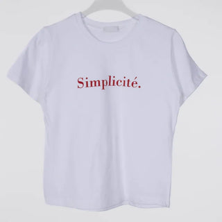 Simple Trendy Point Lettering Short Sleeve T-shirt