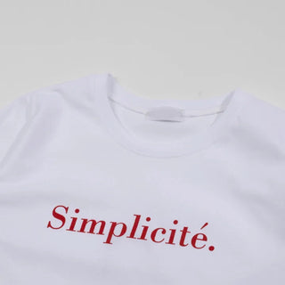 Simple Trendy Point Lettering Short Sleeve T-shirt