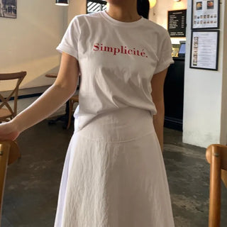 Simple Trendy Point Lettering Short Sleeve T-shirt