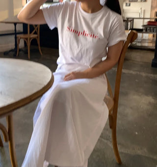Simple Trendy Point Lettering Short Sleeve T-shirt