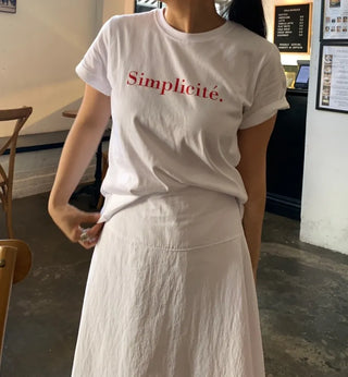 Simple Trendy Point Lettering Short Sleeve T-shirt