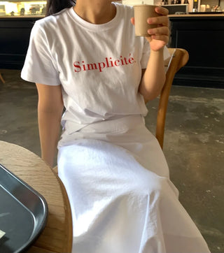 Simple Trendy Point Lettering Short Sleeve T-shirt