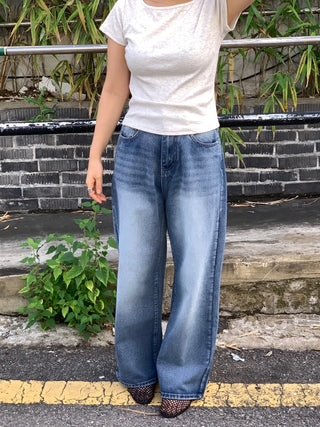 Retro Hip Vintage Washed Denim Long Pants