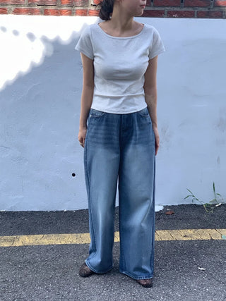 Retro Hip Vintage Washed Denim Long Pants
