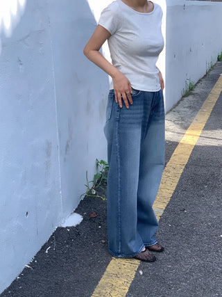 Retro Hip Vintage Washed Denim Long Pants