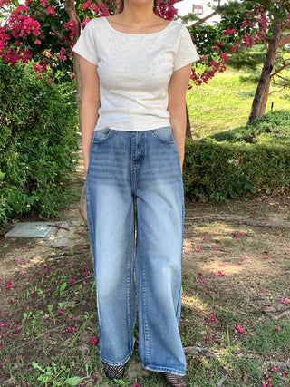 Retro Hip Vintage Washed Denim Long Pants