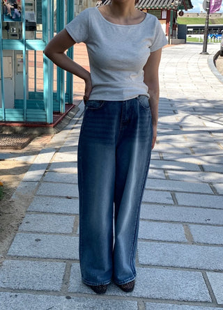 Retro Hip Vintage Washed Denim Long Pants