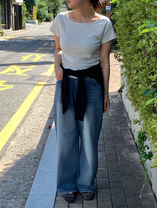Retro Hip Vintage Washed Denim Long Pants