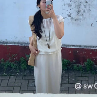 Punched Boat Neck Delicate Blouse