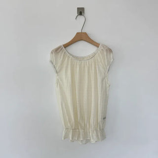 Punched Boat Neck Delicate Blouse