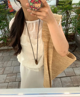 Punched Boat Neck Delicate Blouse