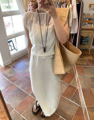 Punched Boat Neck Delicate Blouse