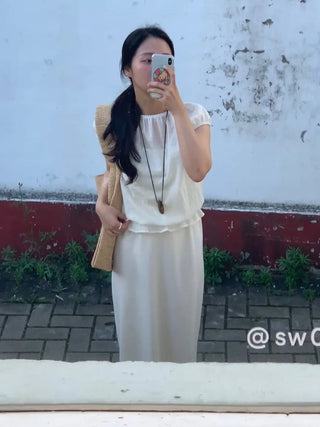 Punched Boat Neck Delicate Blouse