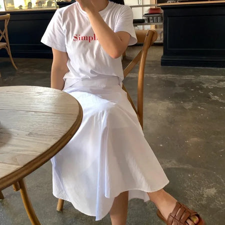 Gentle Summer Flare Long Skirt