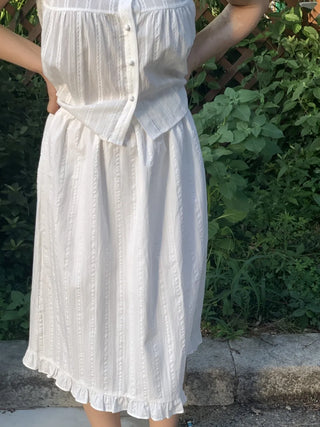 Frilled Avant-fit Straight Midi Skirt