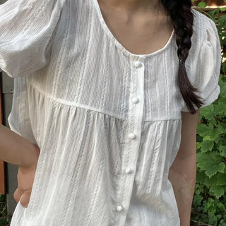 Romantic Button Punching Blouse