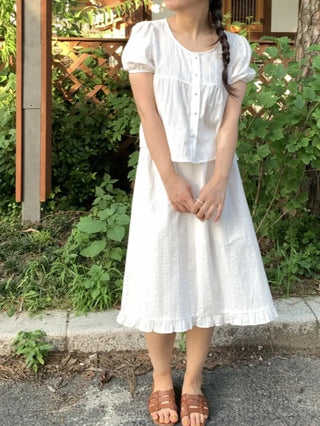 Romantic Button Punching Blouse