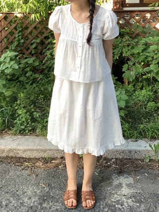 Romantic Button Punching Blouse