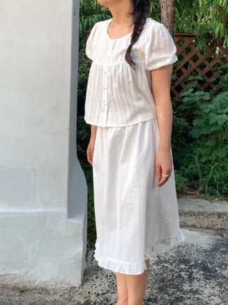 Romantic Button Punching Blouse