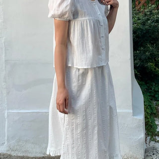 Romantic Button Punching Blouse