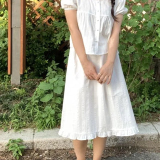 Romantic Button Punching Blouse