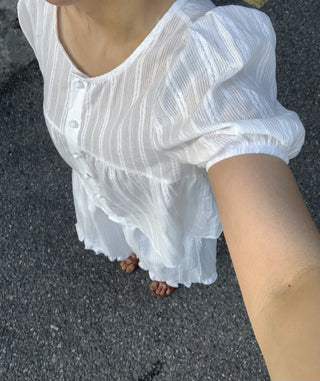 Romantic Button Punching Blouse