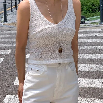 V-neck Summer Sleeveless Knit