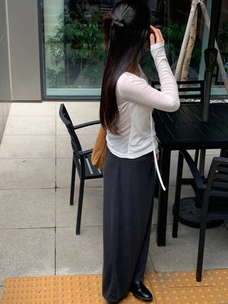 Delicate Fit Tencel Halter Layered Wrap Long Sleeve