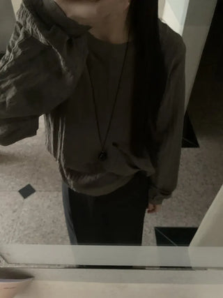 Minimal Strap Round Neck Blouse
